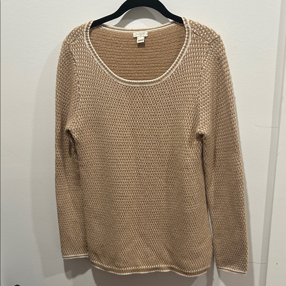 J. Crew Tan Scoop Neck Sweater